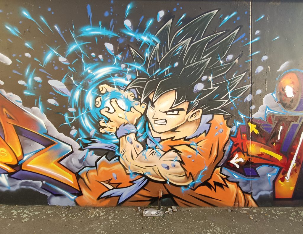 Street art of Goku