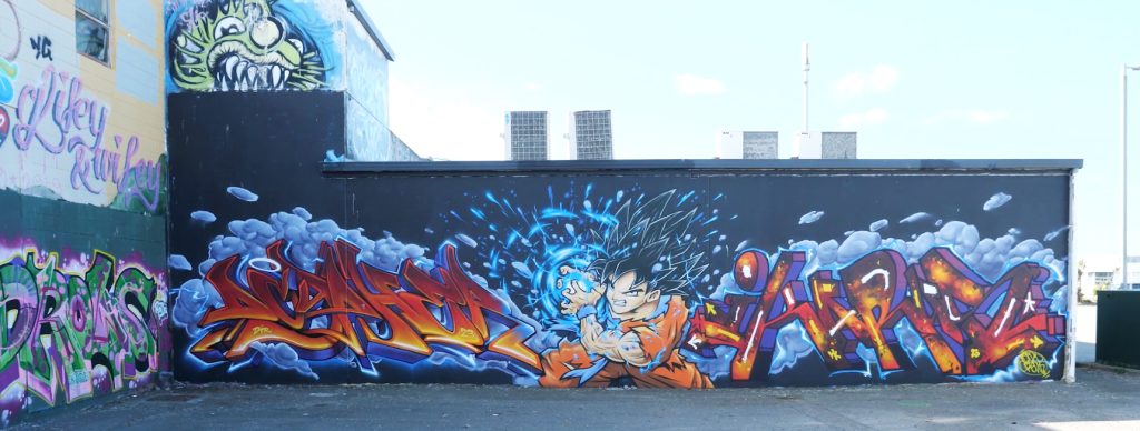 Street Art Mural on Goku from Dragon Ball Z