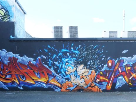 Street Art Mural on Goku from Dragon Ball Z