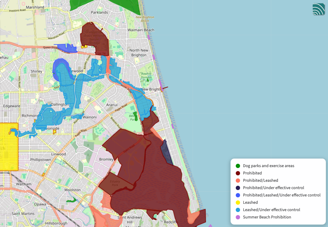 Dog restrictions in New Brighton